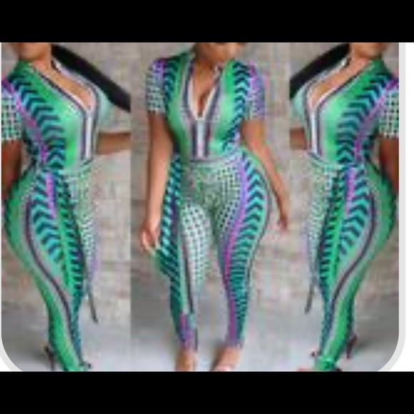 Geo Print Jumpsuit - Picture 2 of 2